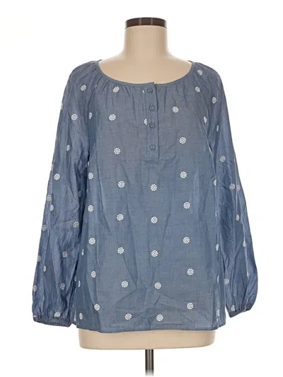 Talbots 3/4 Sleeve Blouse In Blue
