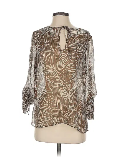 Pre-owned Talbots 3/4 Sleeve Blouse In Brown