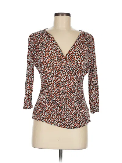 Pre-owned Talbots 3/4 Sleeve Blouse In Brown