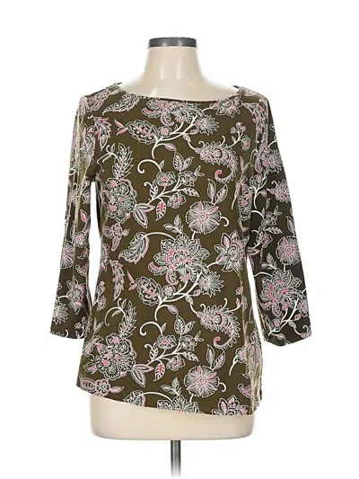 Pre-owned Talbots 3/4 Sleeve Blouse In Brown