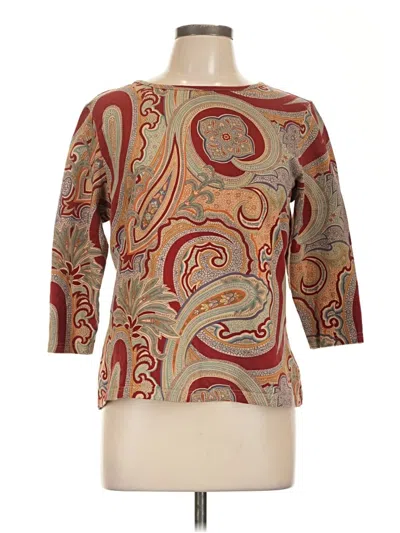 Pre-owned Talbots 3/4 Sleeve Blouse In Brown