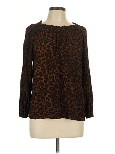 Pre-owned Talbots 3/4 Sleeve Blouse In Brown