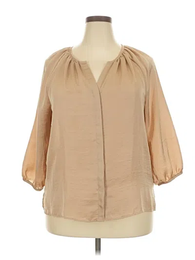 Pre-owned Talbots 3/4 Sleeve Blouse In Brown