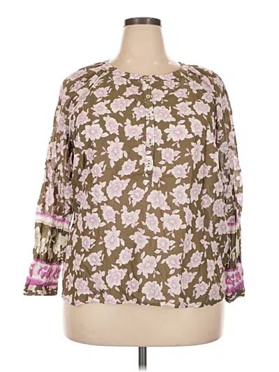 Pre-owned Talbots 3/4 Sleeve Blouse In Brown