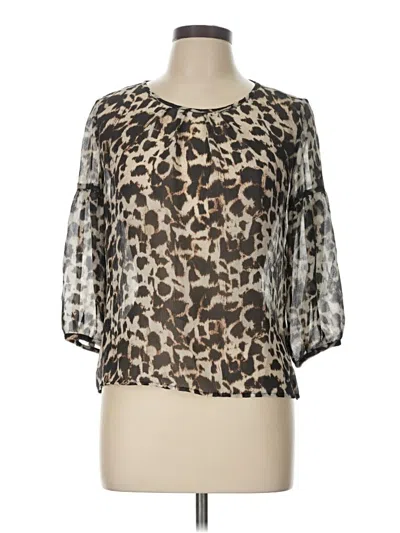 Pre-owned Talbots 3/4 Sleeve Blouse In Brown