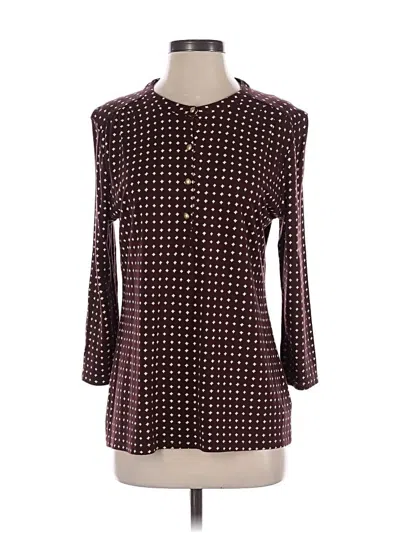 Pre-owned Talbots 3/4 Sleeve Blouse In Burgundy