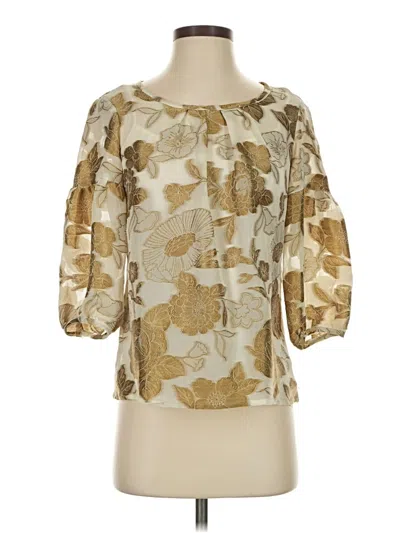 Pre-owned Talbots 3/4 Sleeve Blouse In Gold