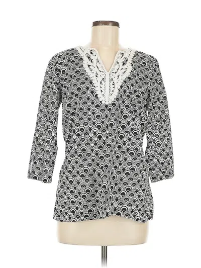 Pre-owned Talbots 3/4 Sleeve Blouse In Gray