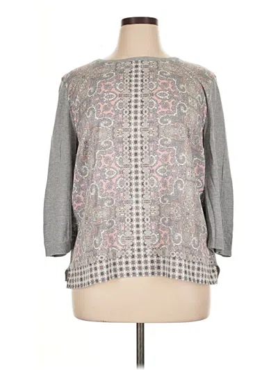 Pre-owned Talbots 3/4 Sleeve Blouse In Gray