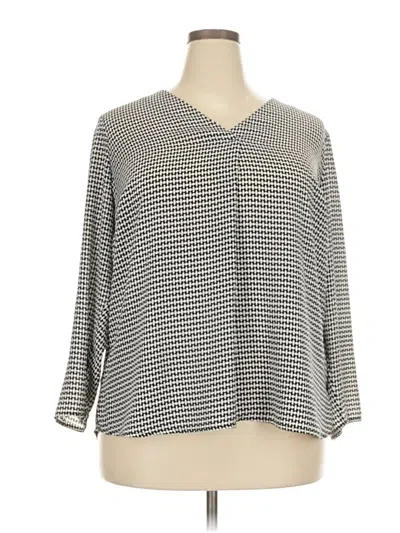 Pre-owned Talbots 3/4 Sleeve Blouse In Gray