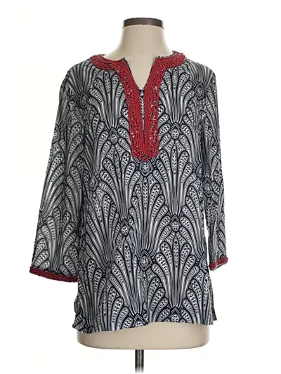 Pre-owned Talbots 3/4 Sleeve Blouse In Gray