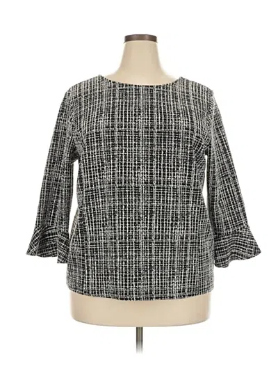 Pre-owned Talbots 3/4 Sleeve Blouse In Gray