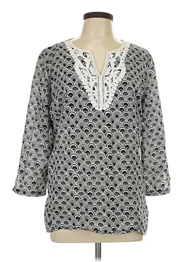 Pre-owned Talbots 3/4 Sleeve Blouse In Gray