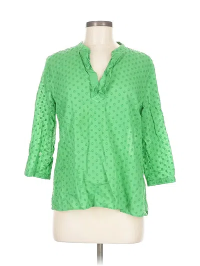 Pre-owned Talbots 3/4 Sleeve Blouse In Green