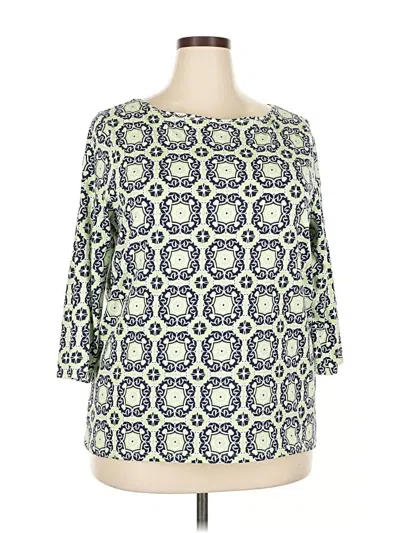 Pre-owned Talbots 3/4 Sleeve Blouse In Green