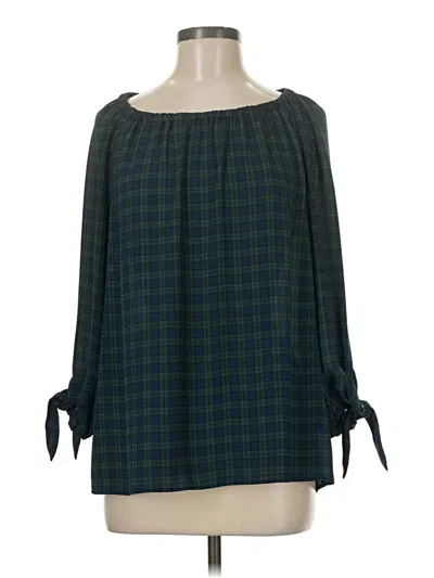 Pre-owned Talbots 3/4 Sleeve Blouse In Green
