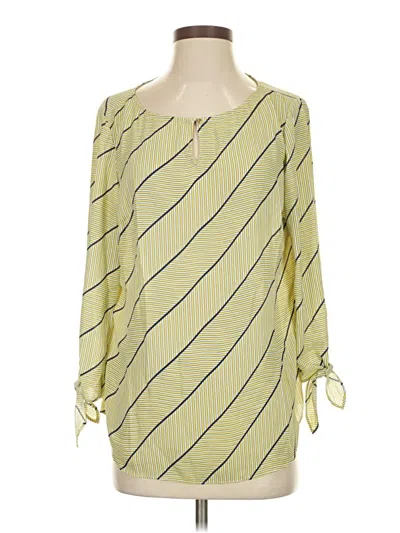 Pre-owned Talbots 3/4 Sleeve Blouse In Green