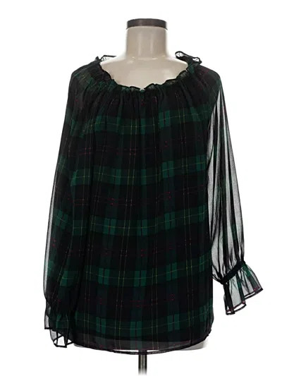 Pre-owned Talbots 3/4 Sleeve Blouse In Green