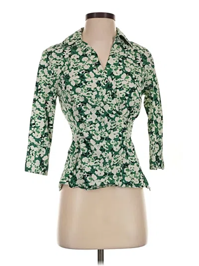 Pre-owned Talbots 3/4 Sleeve Blouse In Green