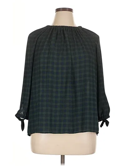 Pre-owned Talbots 3/4 Sleeve Blouse In Green