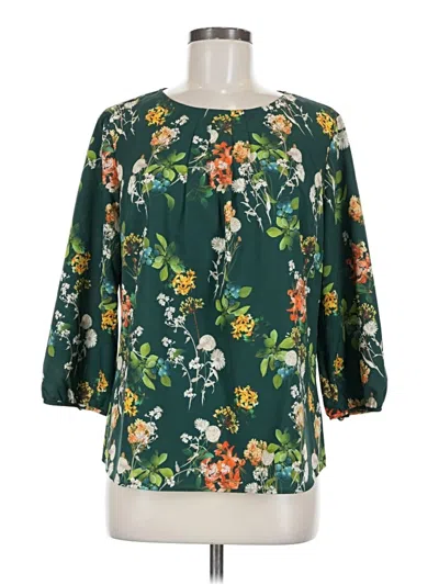 Pre-owned Talbots 3/4 Sleeve Blouse In Green