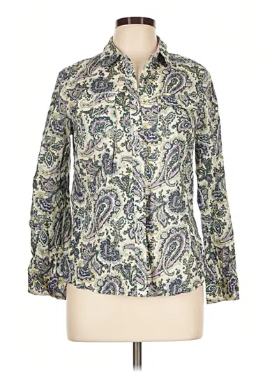Pre-owned Talbots 3/4 Sleeve Blouse In Green