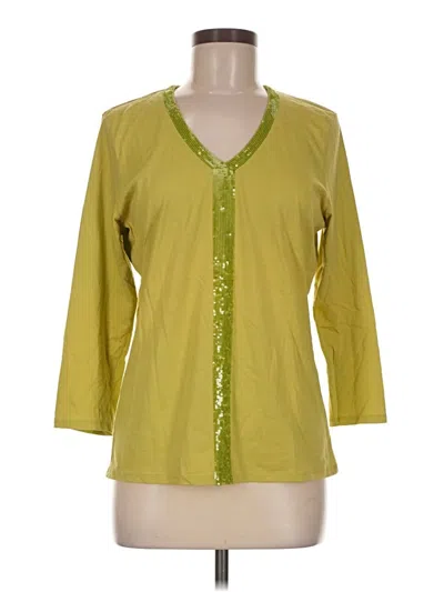 Pre-owned Talbots 3/4 Sleeve Blouse In Green