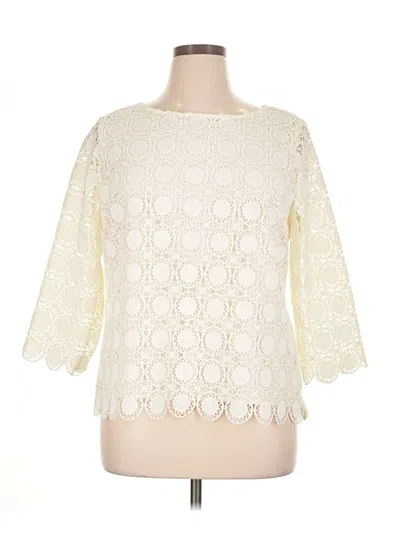 Pre-owned Talbots 3/4 Sleeve Blouse In Ivory