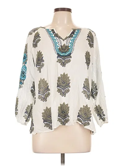 Pre-owned Talbots 3/4 Sleeve Blouse In Ivory