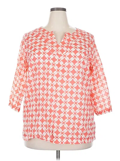 Pre-owned Talbots 3/4 Sleeve Blouse In Orange
