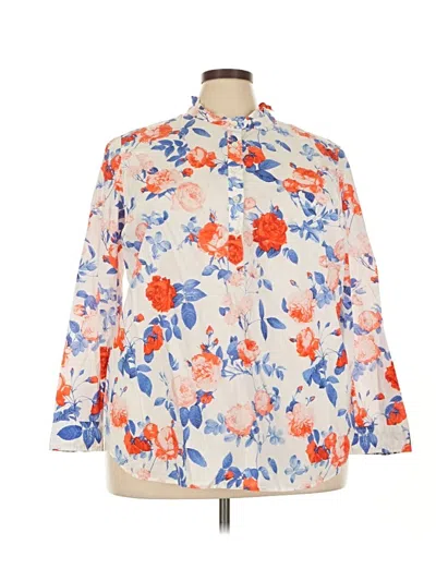 Pre-owned Talbots 3/4 Sleeve Blouse In Orange