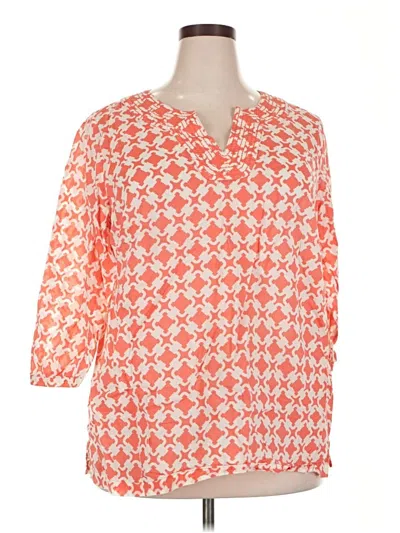 Pre-owned Talbots 3/4 Sleeve Blouse In Orange
