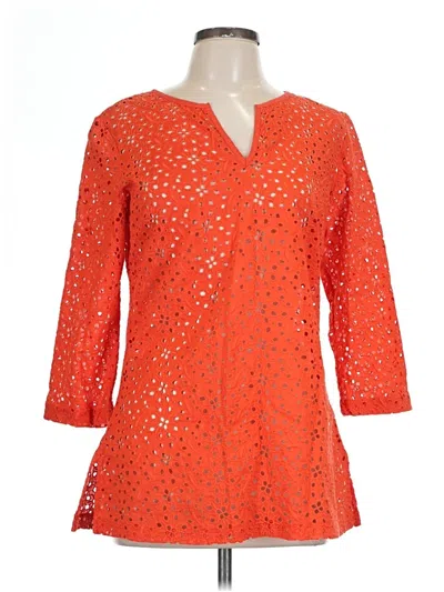 Pre-owned Talbots 3/4 Sleeve Blouse In Orange
