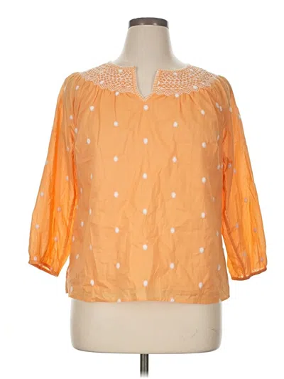 Pre-owned Talbots 3/4 Sleeve Blouse In Orange