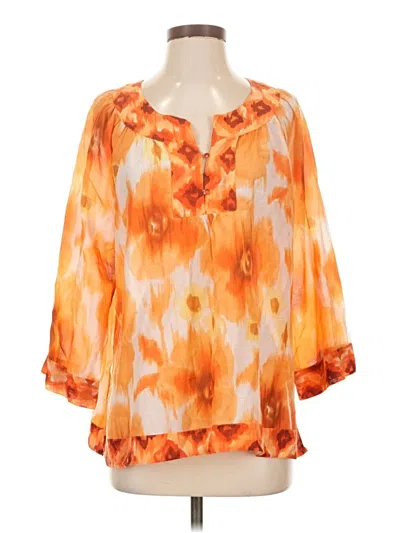 Pre-owned Talbots 3/4 Sleeve Blouse In Orange