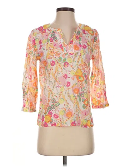 Pre-owned Talbots 3/4 Sleeve Blouse In Orange