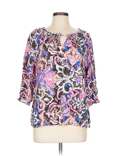 Pre-owned Talbots 3/4 Sleeve Blouse In Pink