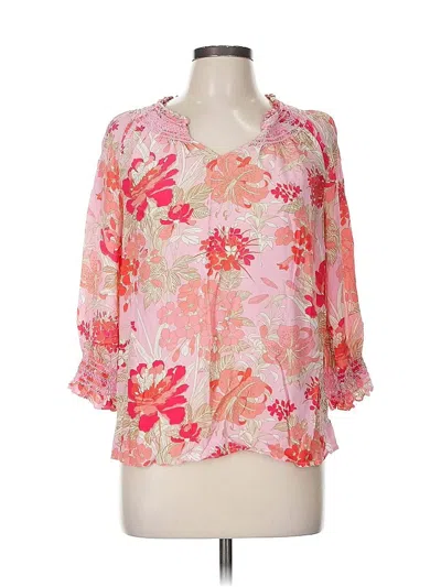 Pre-owned Talbots 3/4 Sleeve Blouse In Pink