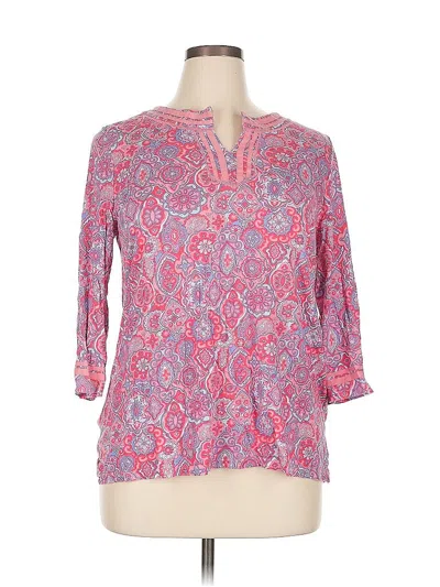 Pre-owned Talbots 3/4 Sleeve Blouse In Pink