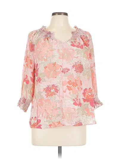 Pre-owned Talbots 3/4 Sleeve Blouse In Pink