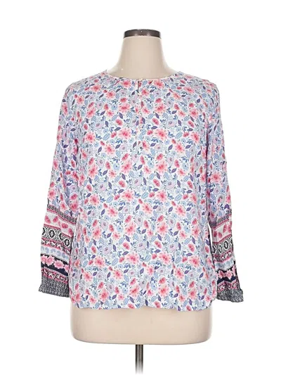 Pre-owned Talbots 3/4 Sleeve Blouse In Pink