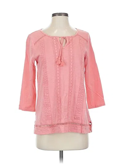 Pre-owned Talbots 3/4 Sleeve Blouse In Pink