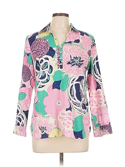 Pre-owned Talbots 3/4 Sleeve Blouse In Pink