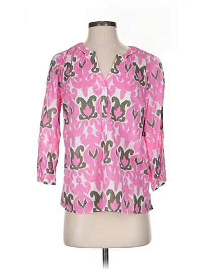 Pre-owned Talbots 3/4 Sleeve Blouse In Pink