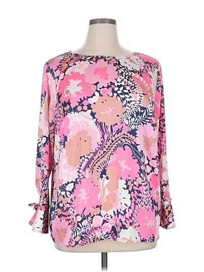 Pre-owned Talbots 3/4 Sleeve Blouse In Pink