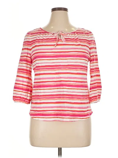 Pre-owned Talbots 3/4 Sleeve Blouse In Pink