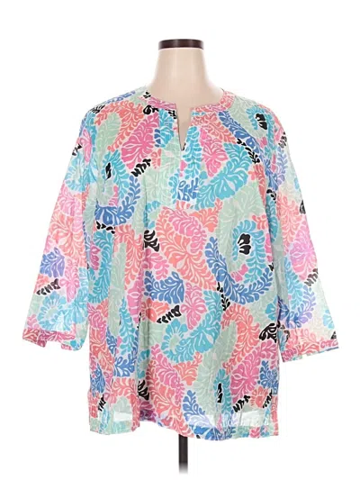 Pre-owned Talbots 3/4 Sleeve Blouse In Pink