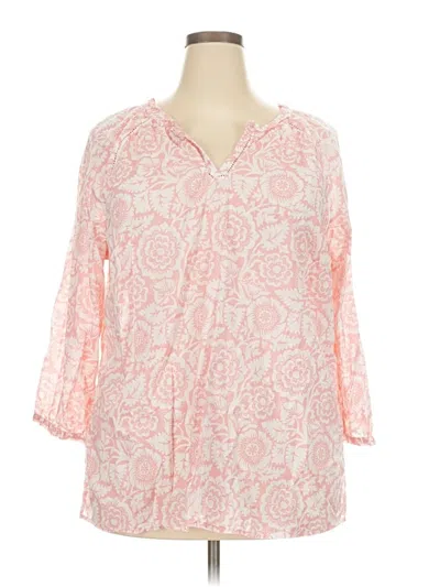 Pre-owned Talbots 3/4 Sleeve Blouse In Pink