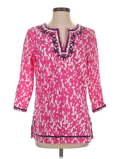 Pre-owned Talbots 3/4 Sleeve Blouse In Pink