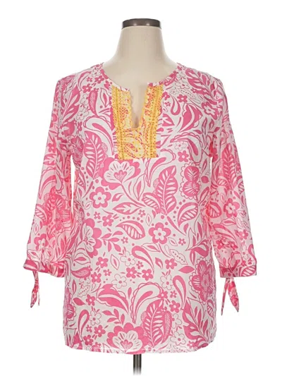 Pre-owned Talbots 3/4 Sleeve Blouse In Pink